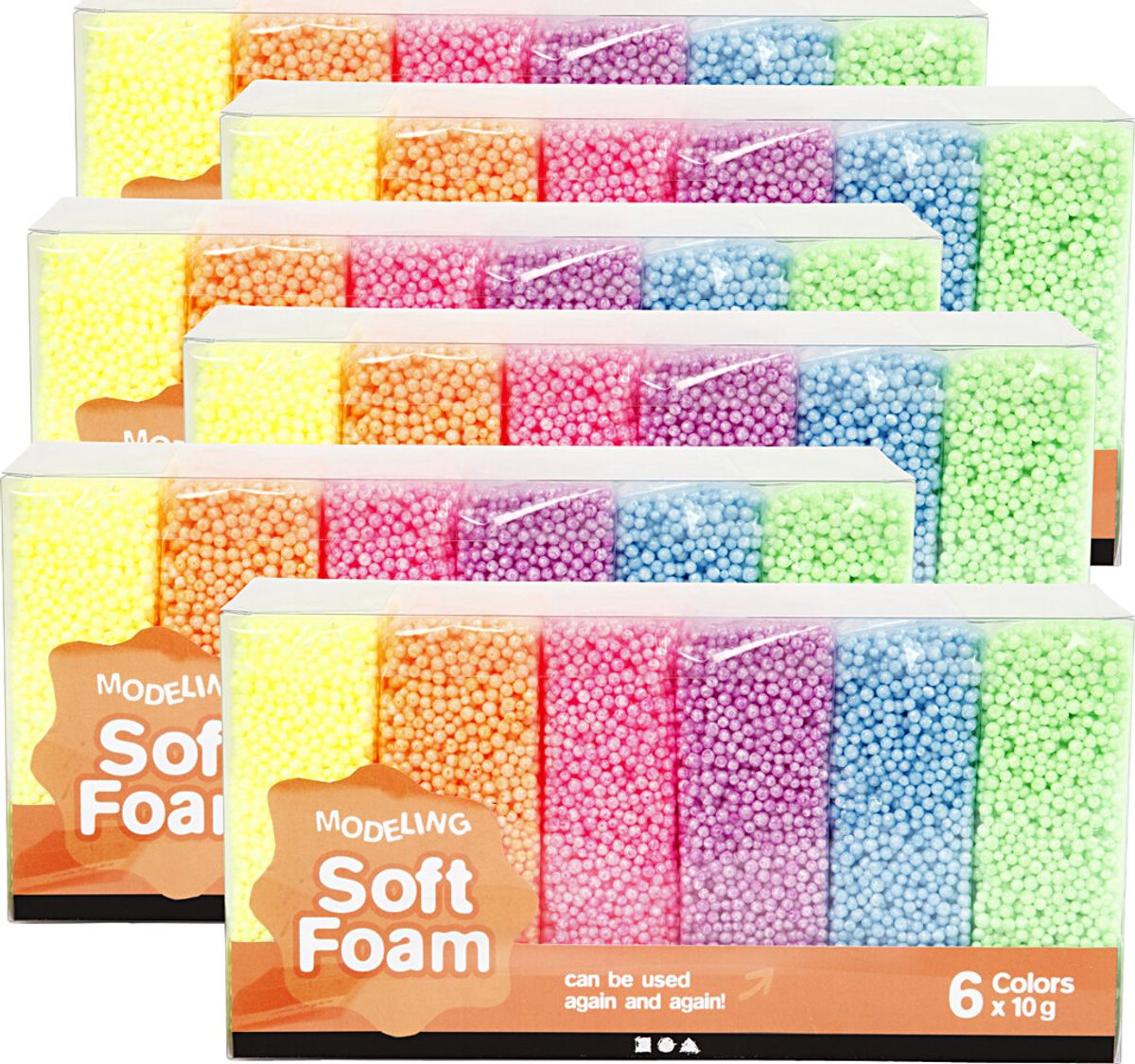 Soft Foam - Modellervoks Sæt - 6 Pakker