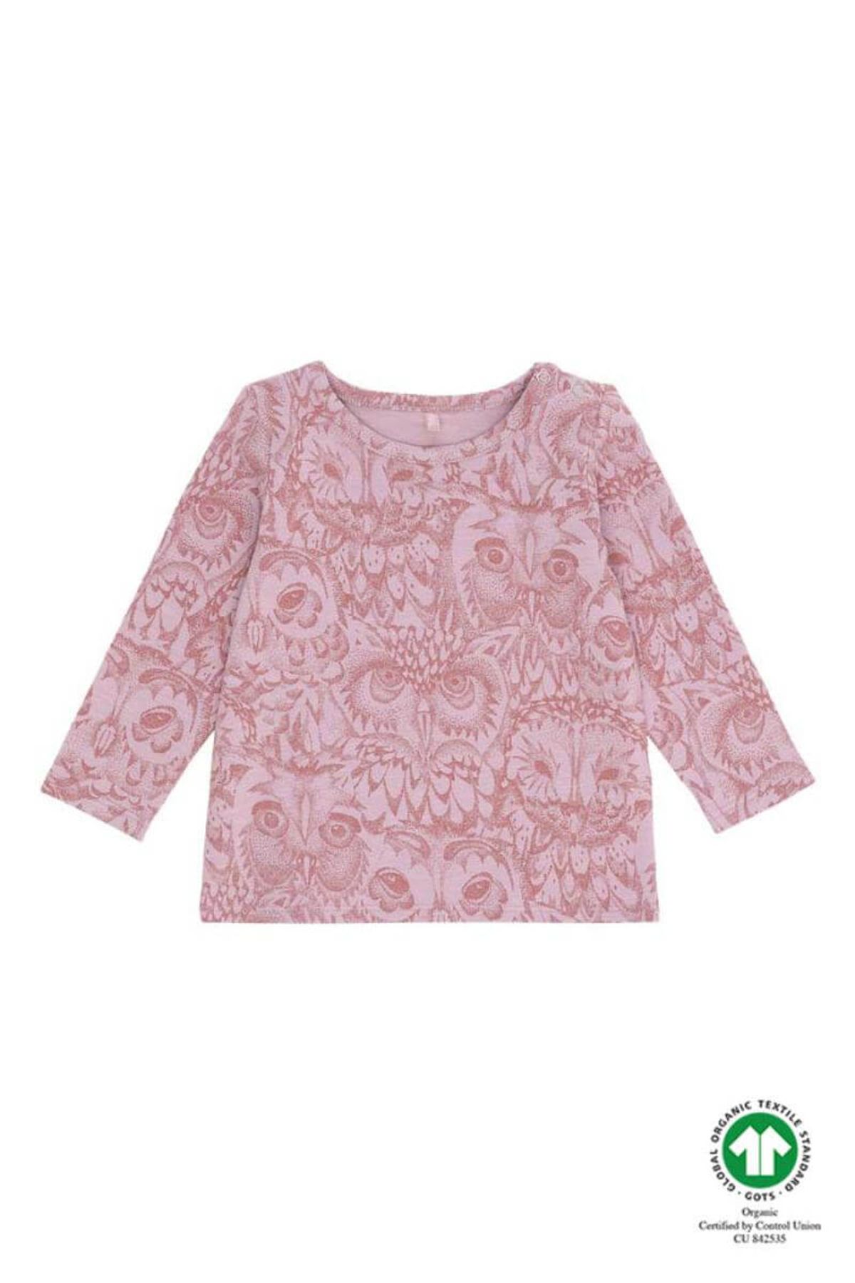 Soft Gallery - Baby Bella T-shirt - Mauve Shadows AOP Owl Lavender - 68/6 mdr.