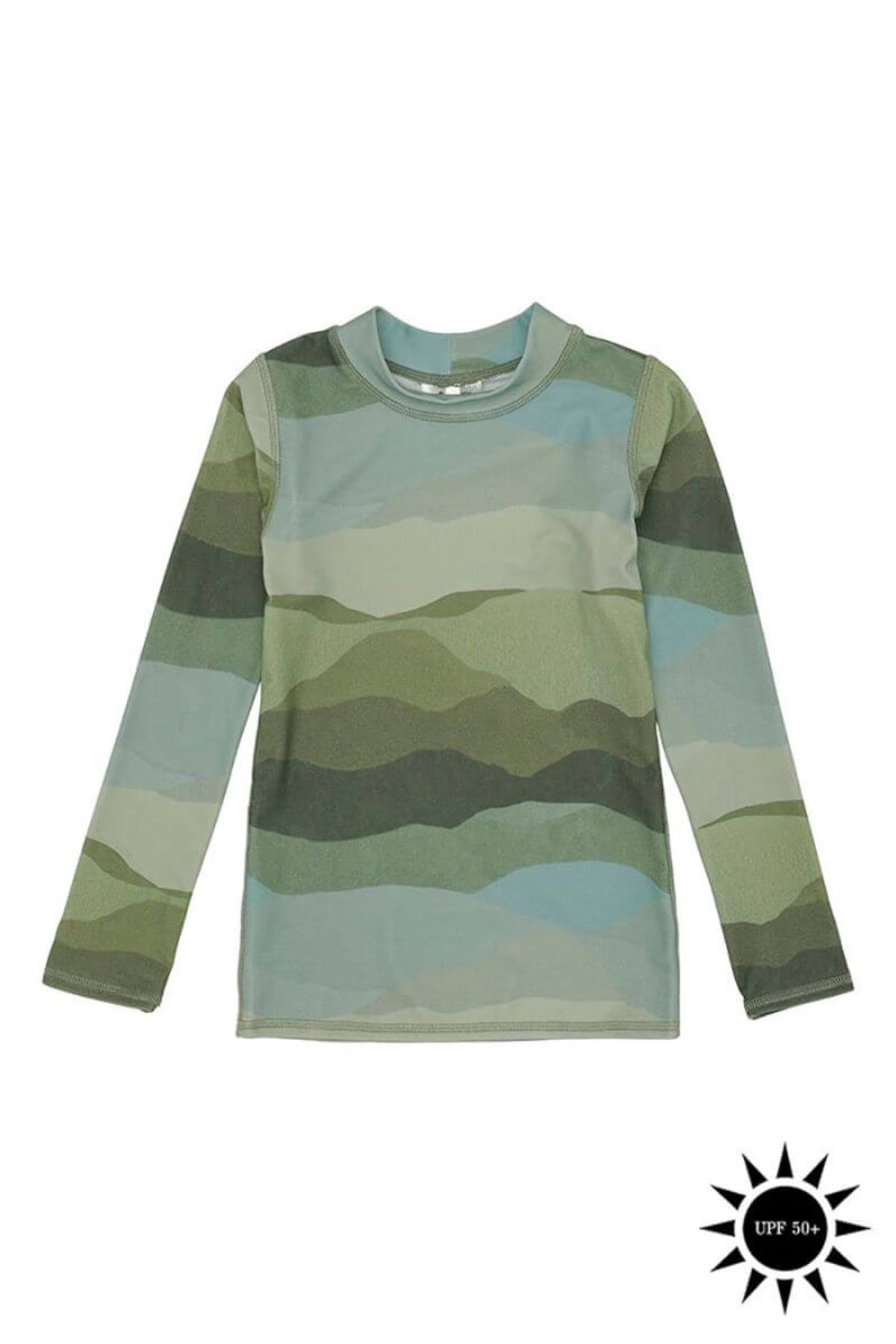 Soft Gallery - Badebluse Astin Sun Shirt - AOP Landscape - 10 år