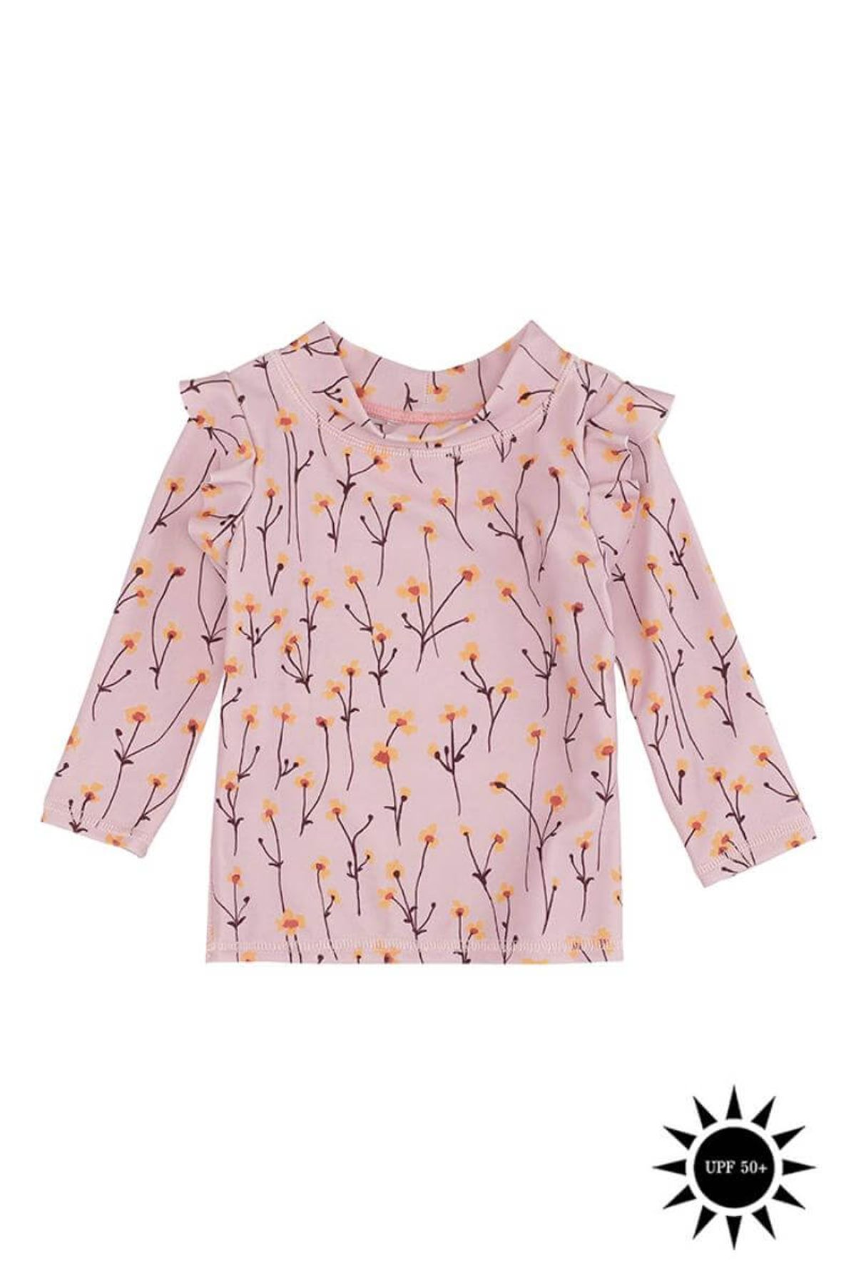 Soft Gallery - Badebluse Baby Fee Sun Shirt - Dawn Pink AOP Buttercup S - 62-3 mdr.