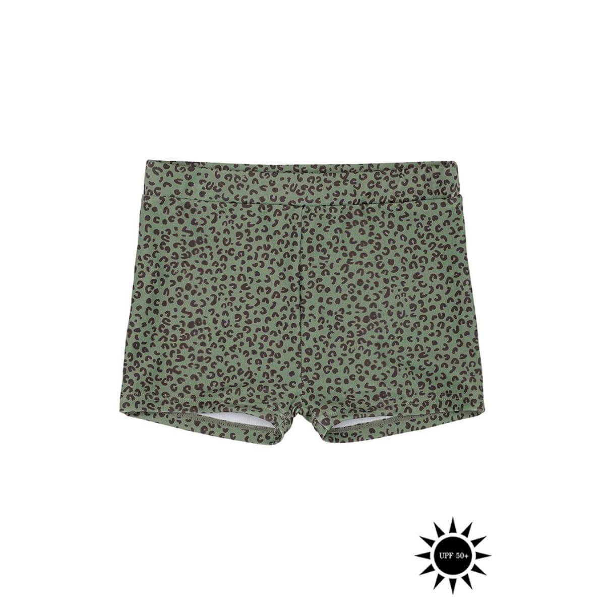 Soft Gallery - Badebukser Don Swim Pants - Oil Green AOP Leospot - 2 år