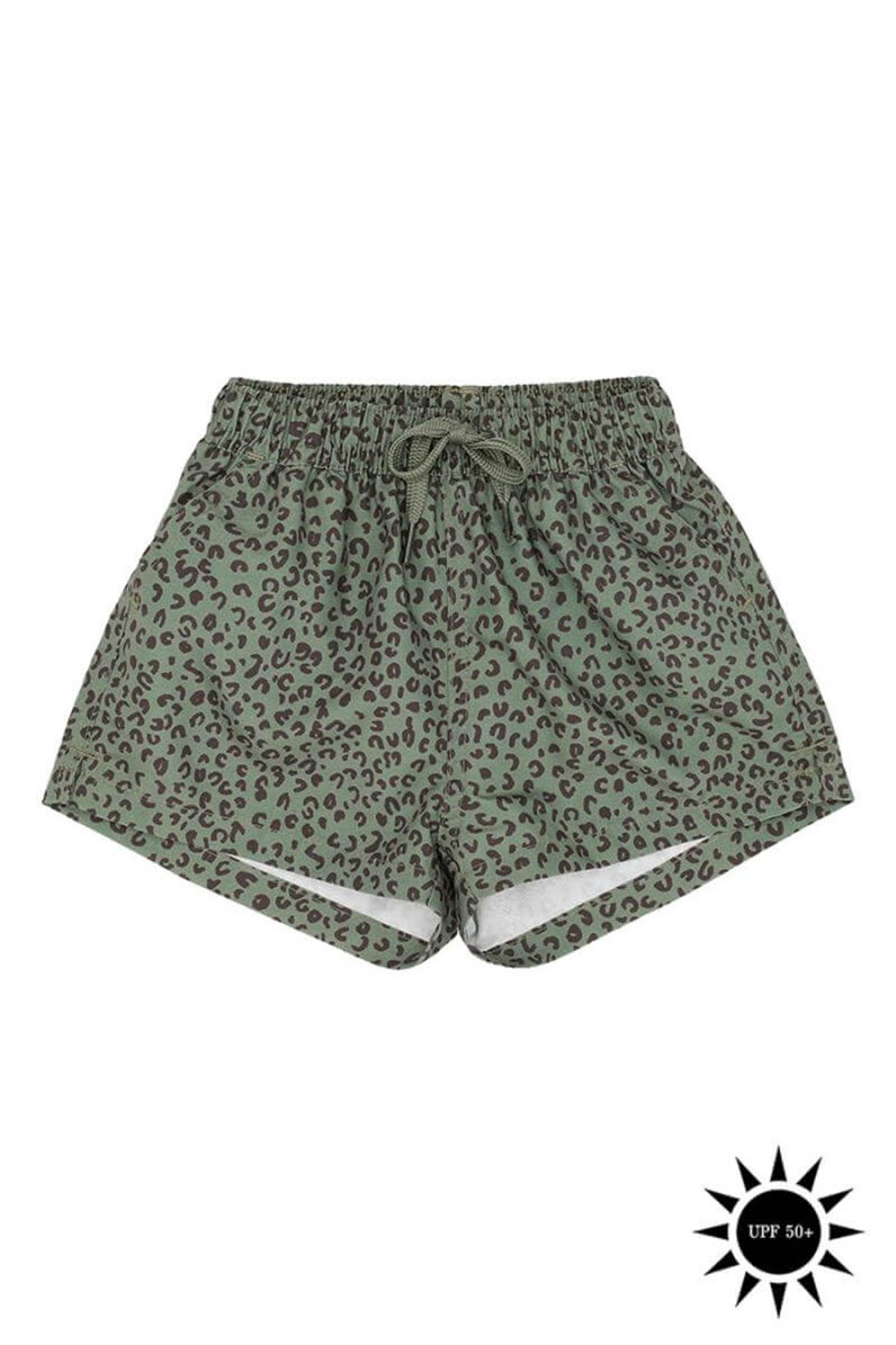 Soft Gallery - Badebukser Edison Swim Pants - Oil Green AOP Leospot - 68/6 mdr.