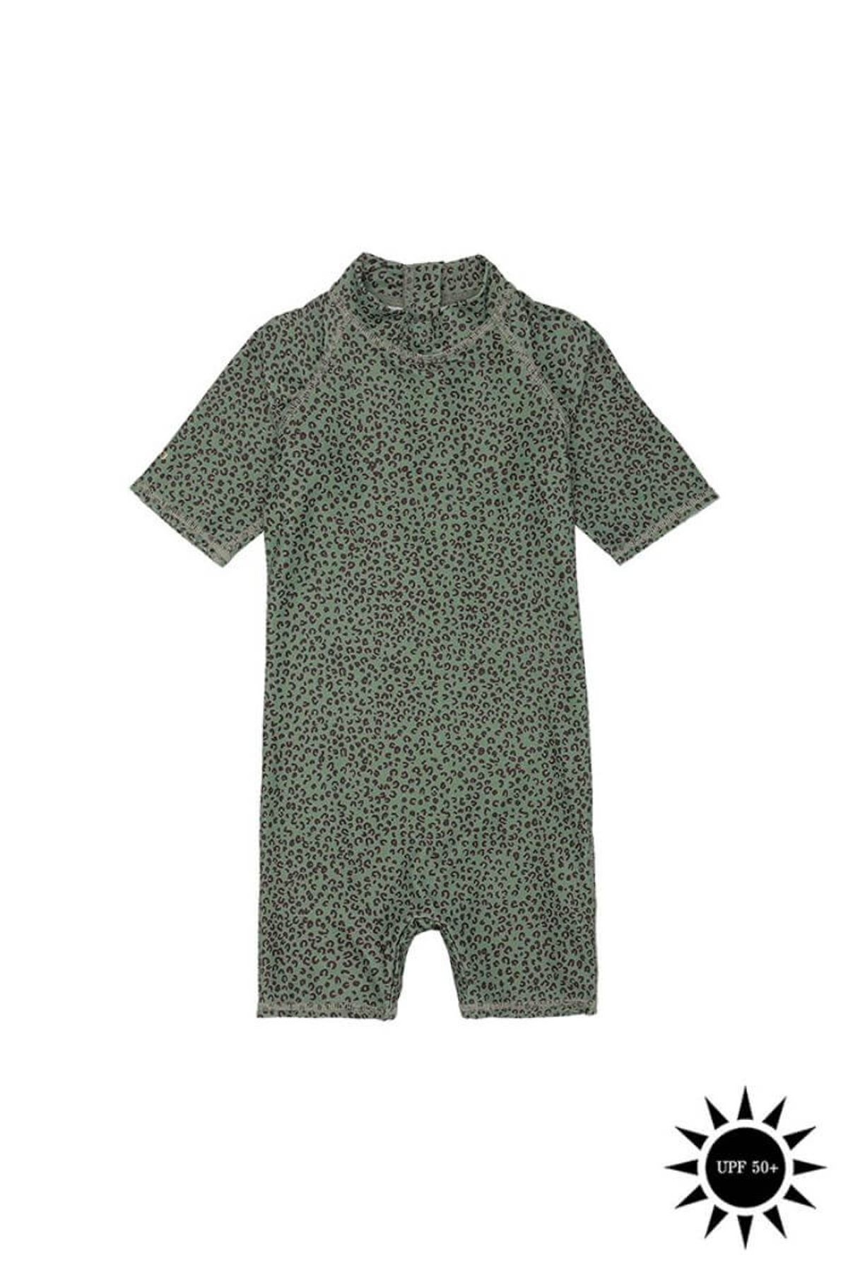 Soft Gallery - Badedragt Rey Sunsuit - Oil Green AOP Leospot - 1 år