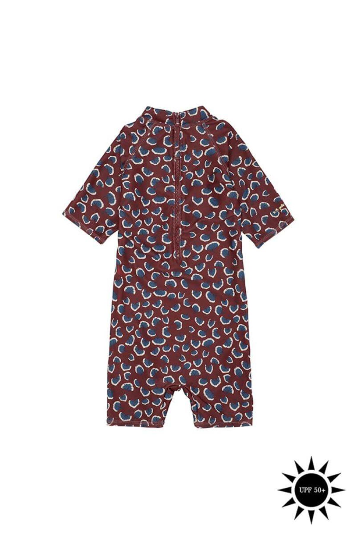 Soft Gallery - Badedragt Rey Sunsuit - Russet Brown AOP Coral - 1 år