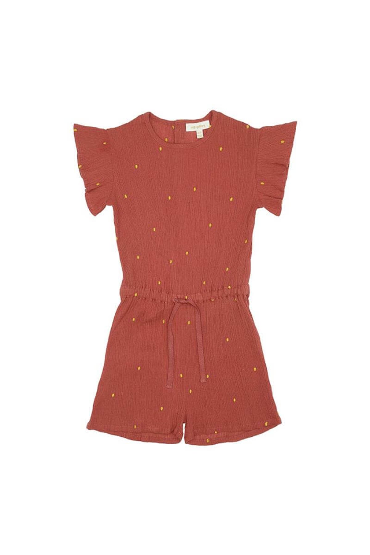 Soft Gallery - Fairy Jumpsuit - Cinnabar AOP Dotty Emb - 10 år