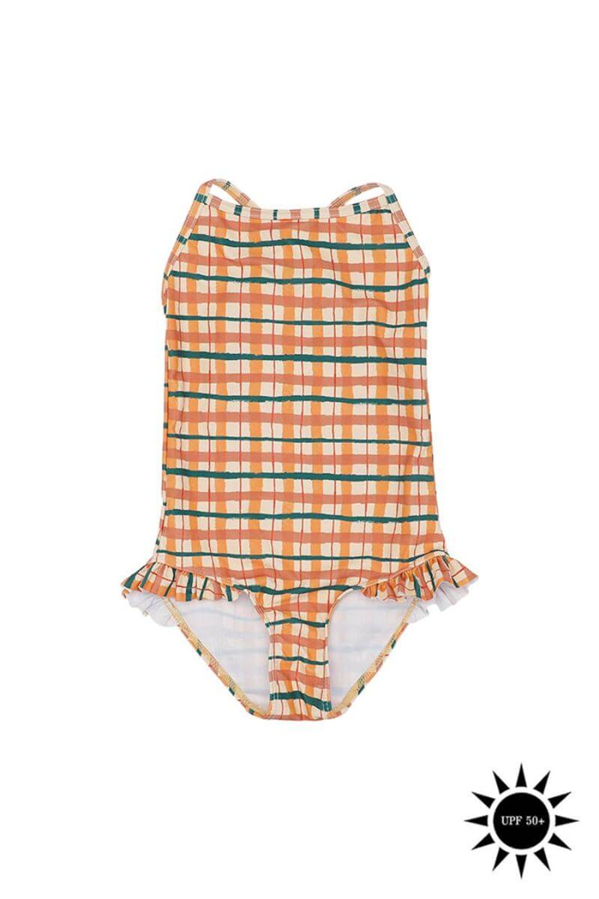 Soft Gallery - Ida Swimsuit Badedragt - Winter Wheat AOP Check - 128/8 år