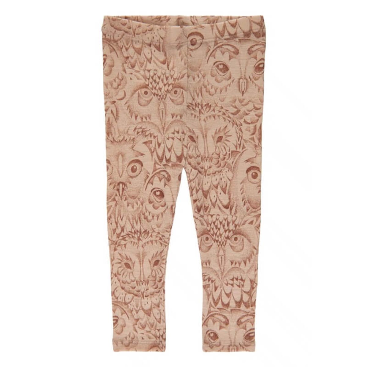 Soft Gallery - SGBaby Paula Hello Owl Wool Leggings Boy - Cuban Sand - 62/3 mdr.