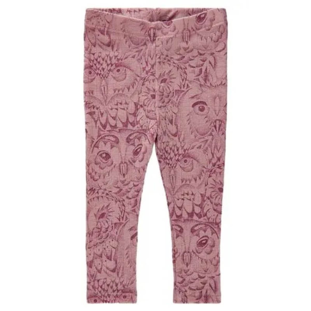 Soft Gallery - SGIana Baby Paula Owl Wool Leggings - Woodrose - 74/9 mdr.