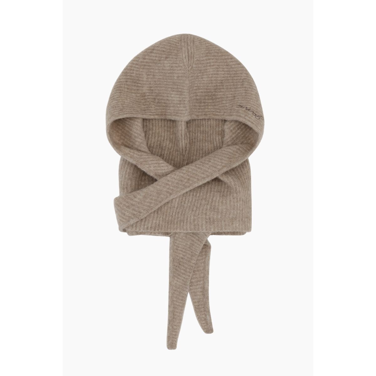 Soft Wool Balaclava A5983 - Almond Milk - GANNI - Beige One Size