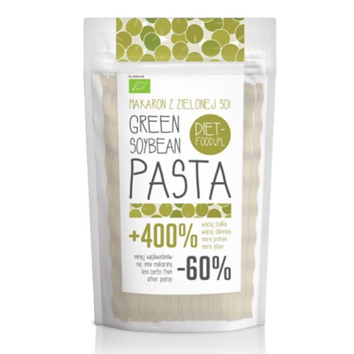 Soja fettuccine grøn Økologisk - 200 gram - Diet Food