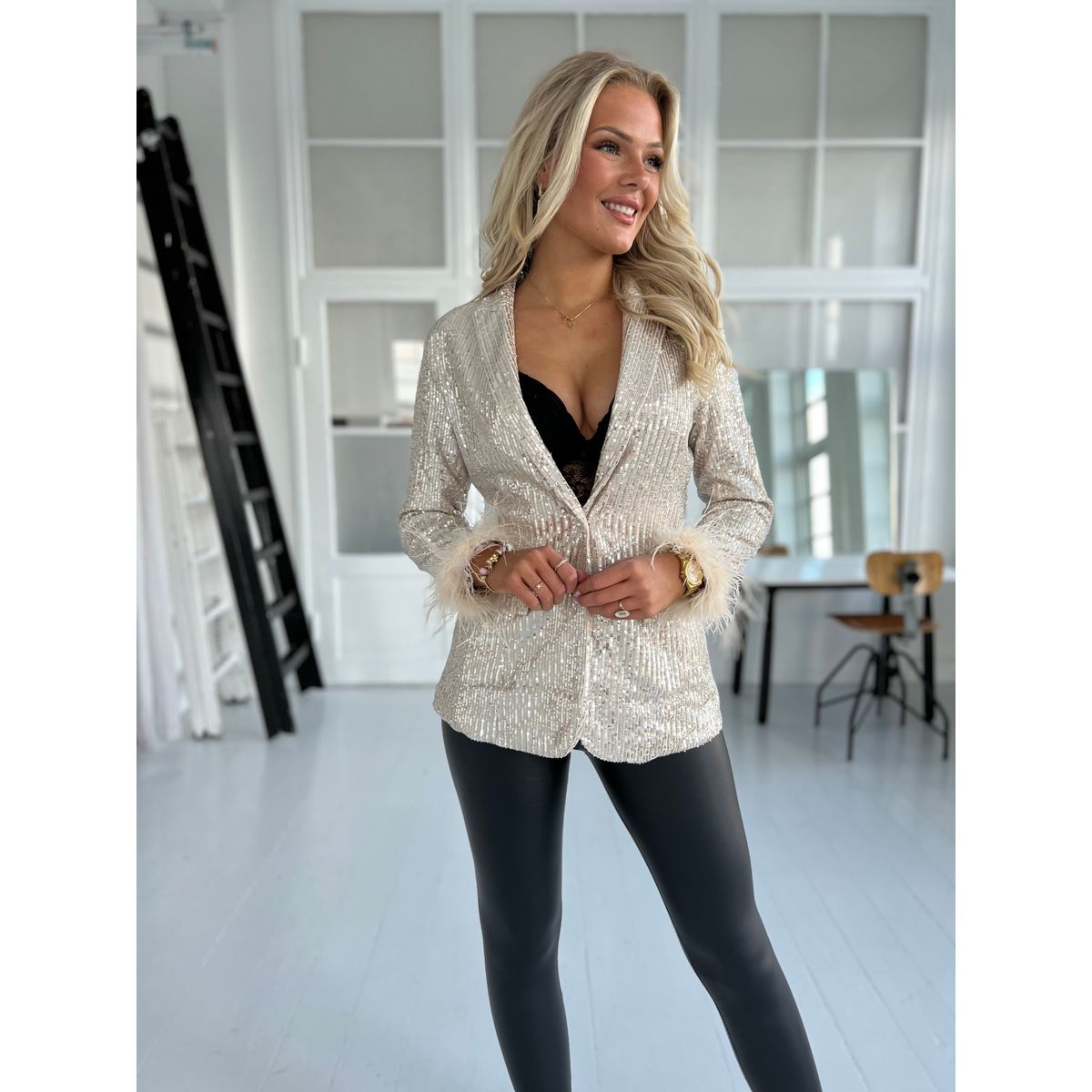 Soky silver sequins blazer