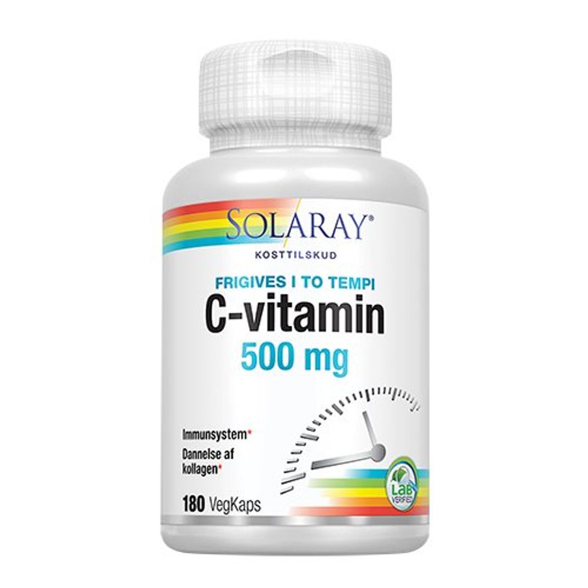 Solaray C-vitamin 500 mg 180 kapsler