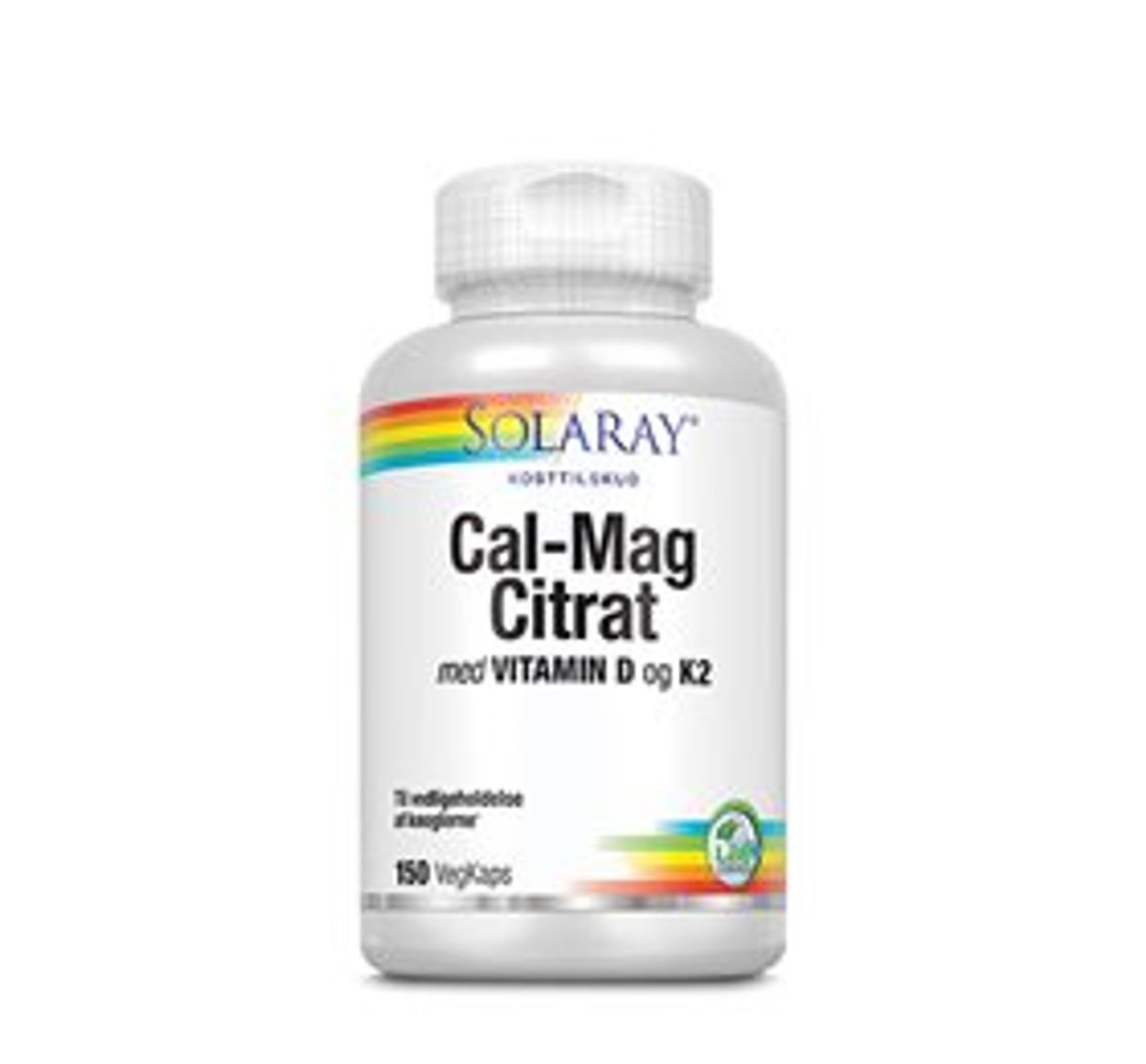 Solaray Cal-Mag Citrat m. D- og K2-vitamin 150 kaps.