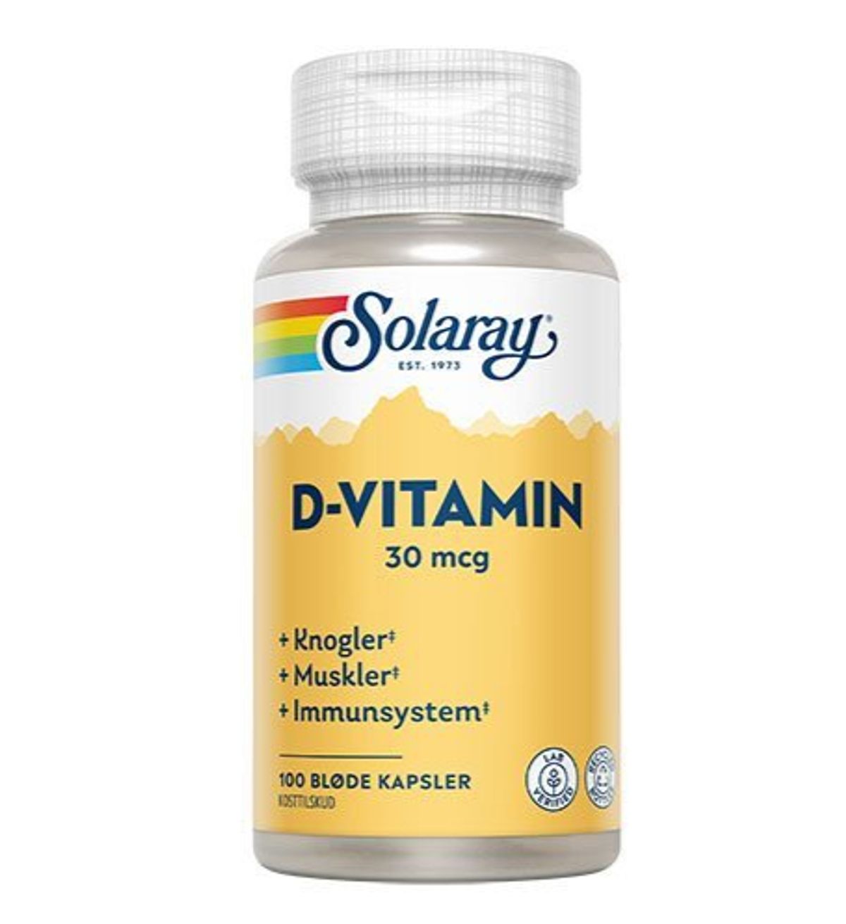 Solaray D-vitamin 30mcg, 100 kap