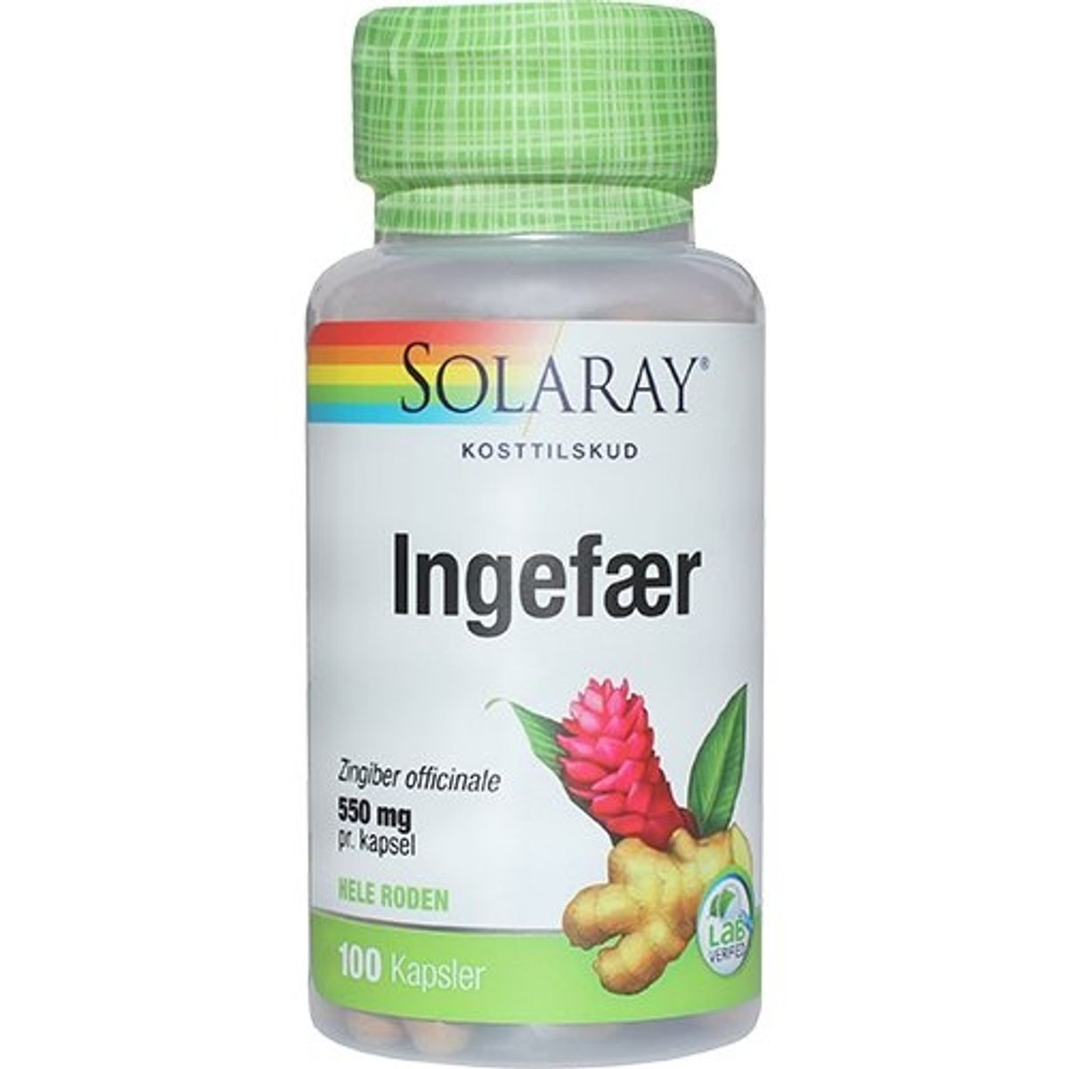 Solaray Ingefærrod 550 mg 100 kapsler