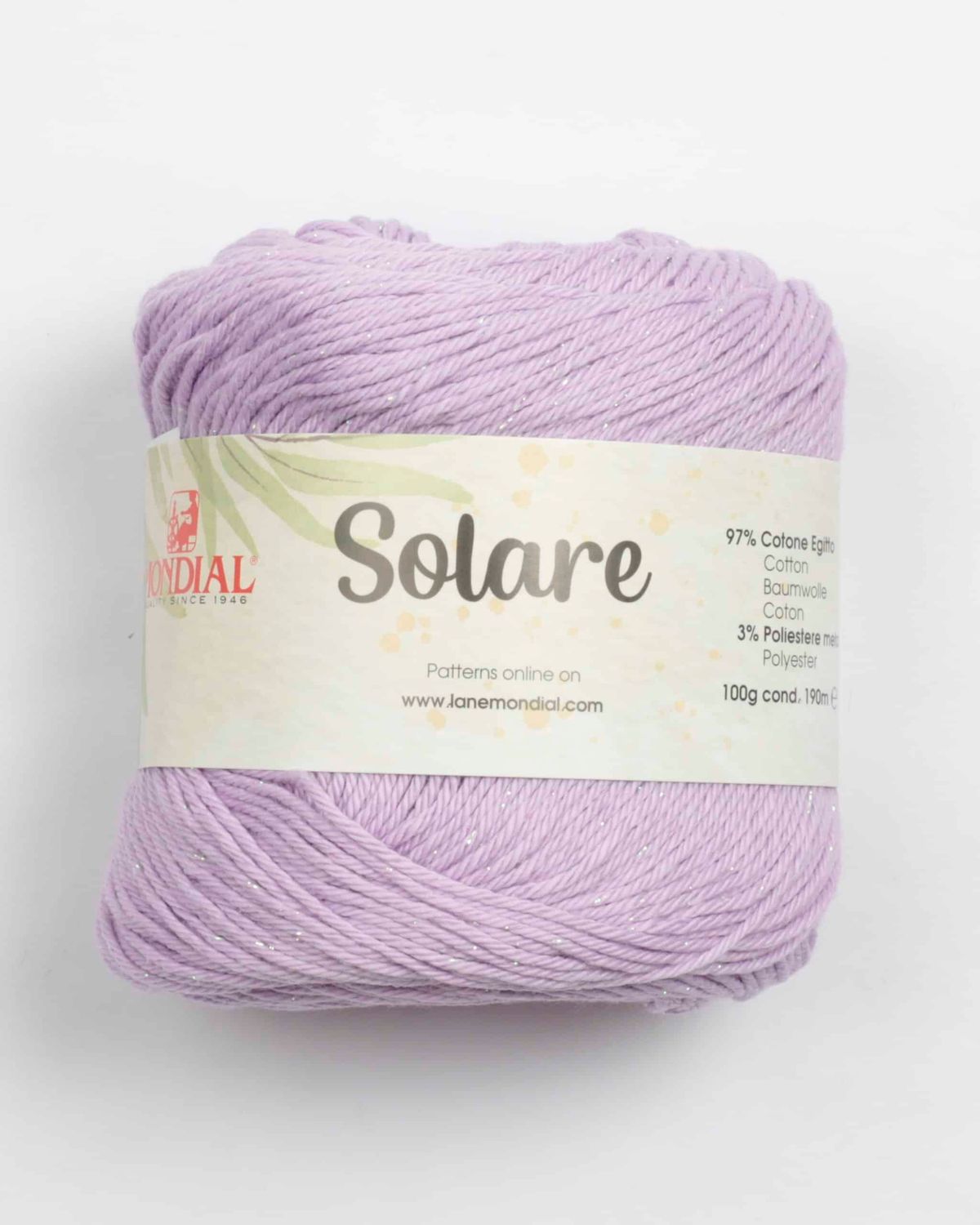 Solare fra Mondial i flere farver - 385 Lyselilla - 3% polyester, 97% Bomuld