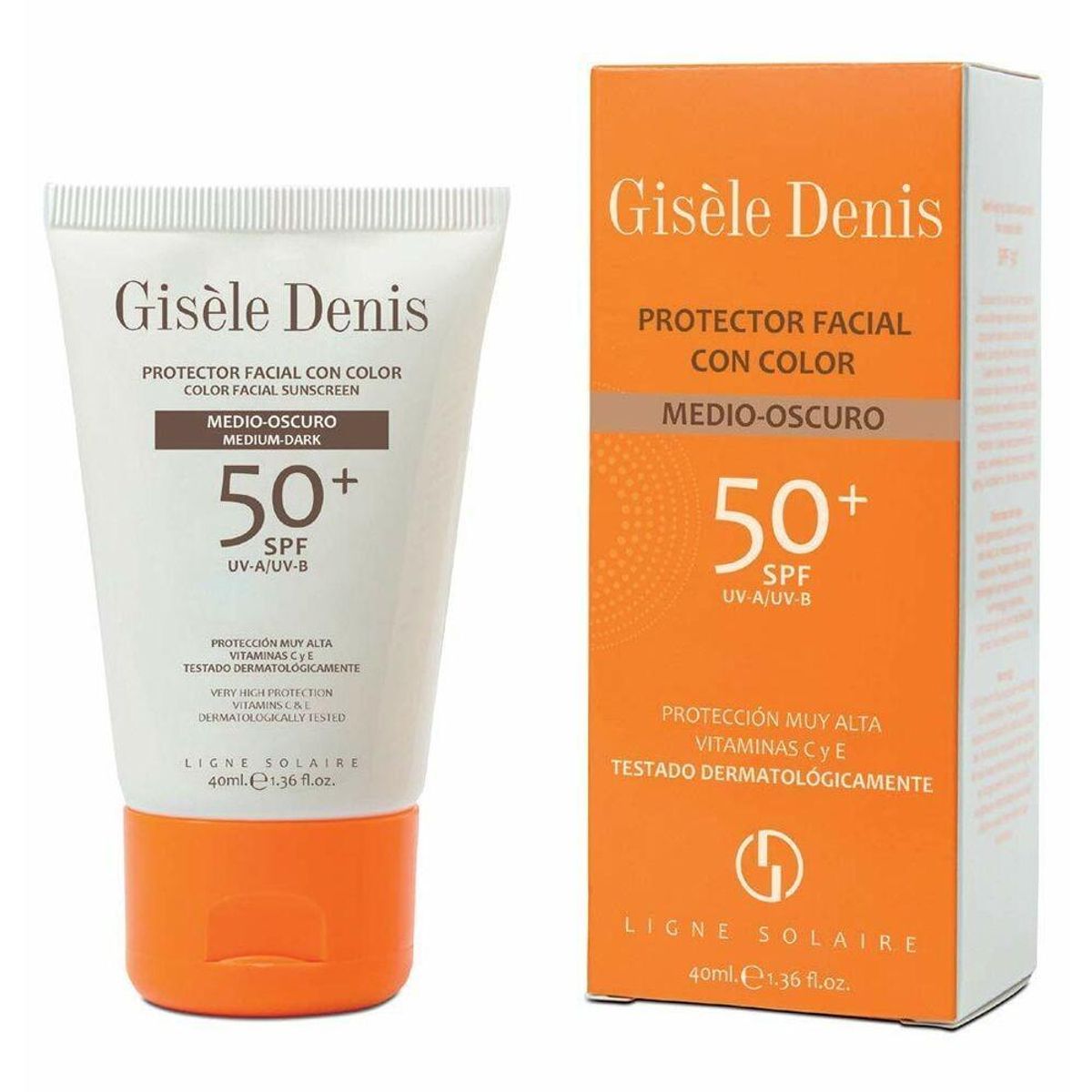 Solbeskyttelse med farve Gisele Denis SPF 50+ Medium Dark (40 ml)