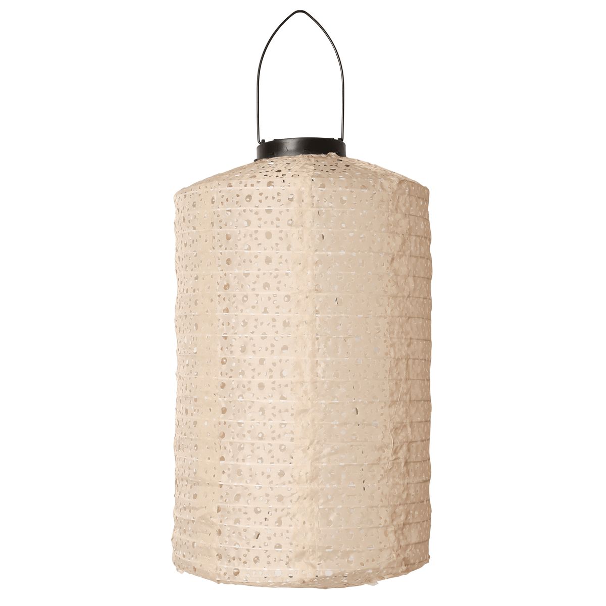 Solcelle lanterne, cylinder, lys beige