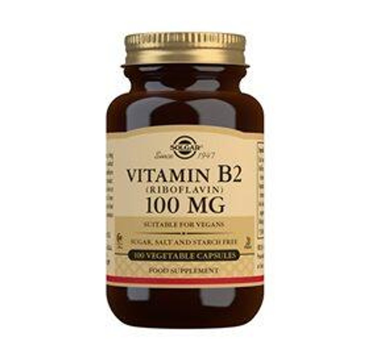 Solgar B2 vitamin 100 mg Riboflavin - 100 kapsler