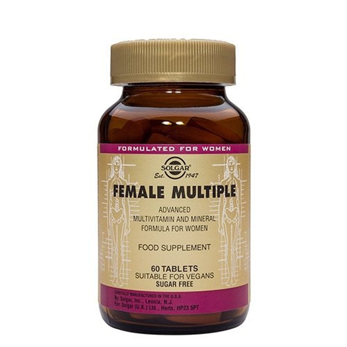 Solgar Female Multiple multivitamin til kvinder, 60 tab/127g