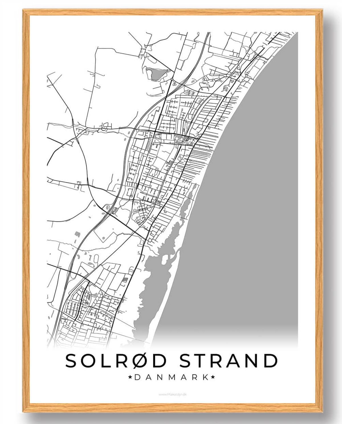 Solrød Strand by plakat - hvid (Størrelse: L - 50x70cm (B2))