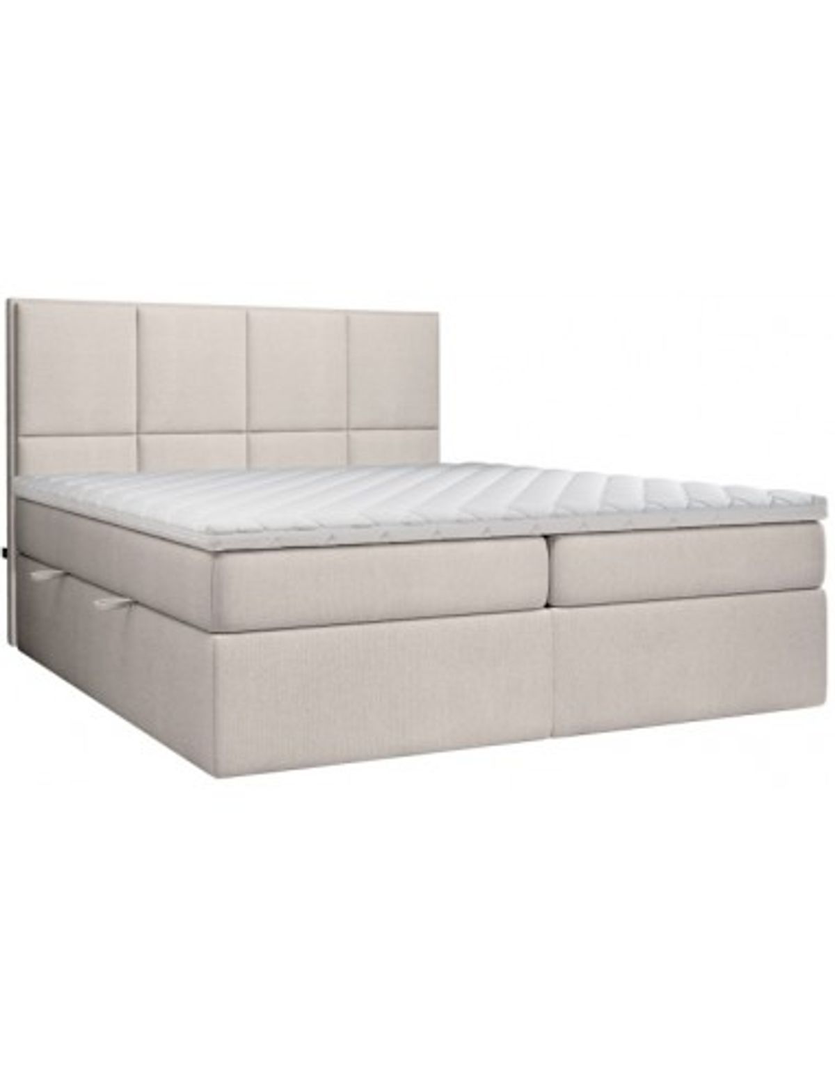 Somerdale kontinentalseng med opbevaring og sengegavl 160 x 200 cm med 7 komfortzoner - Beige