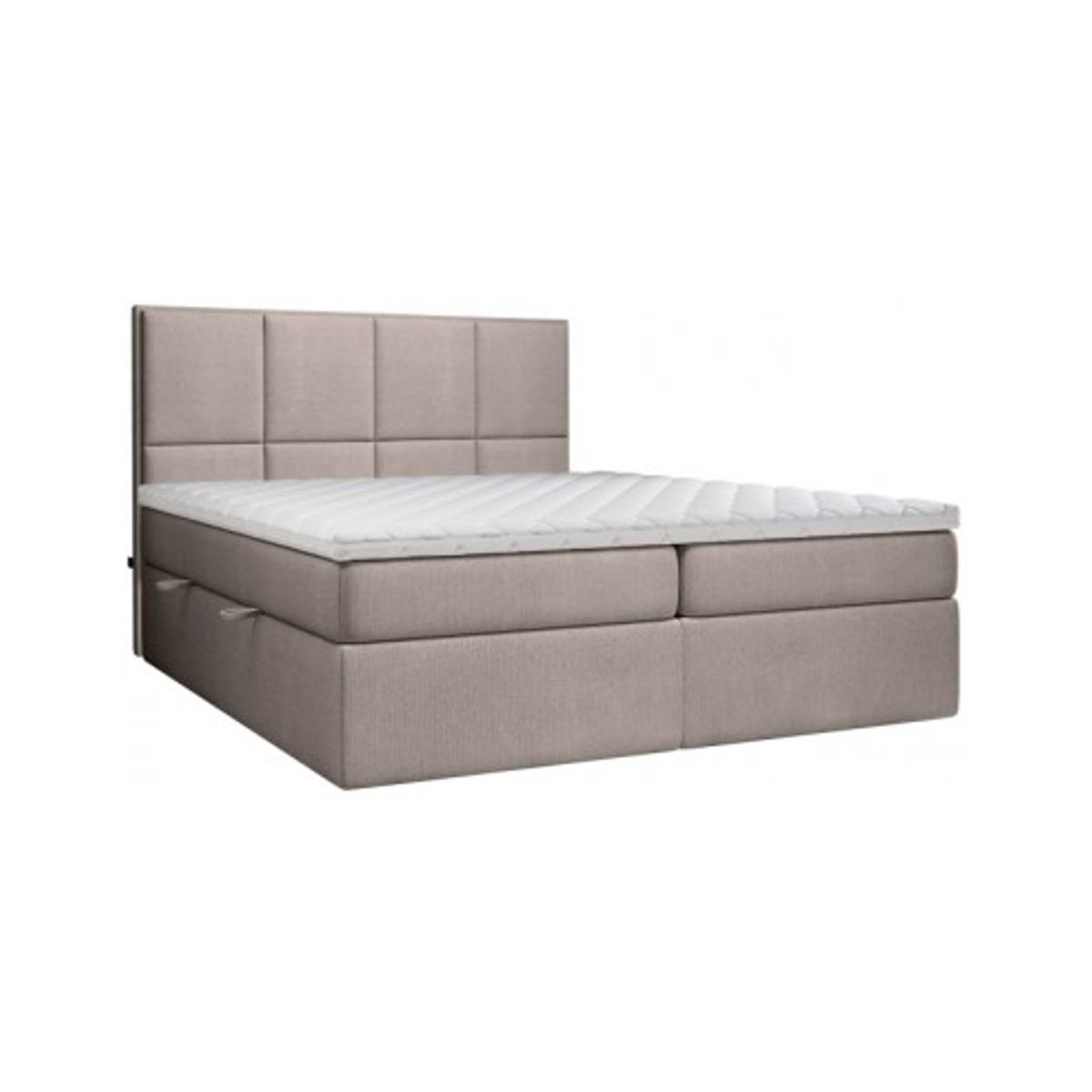 Somerdale kontinentalseng med opbevaring og sengegavl 160 x 200 cm med 7 komfortzoner - Brunbeige