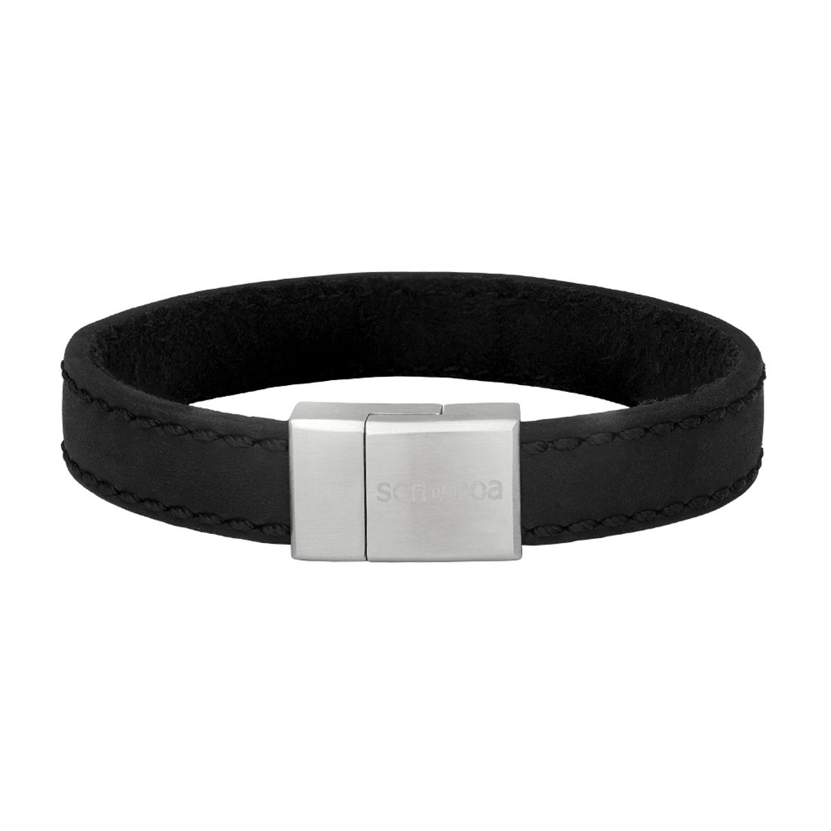 Son of noa sort læderarmbånd