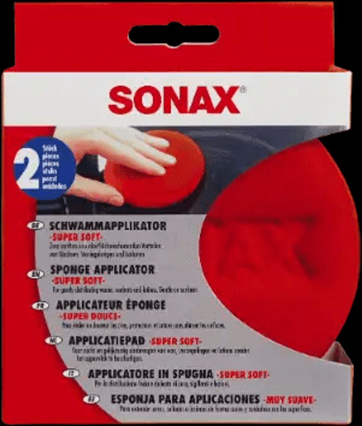 SONAX Applicator Pad 2-pak rød