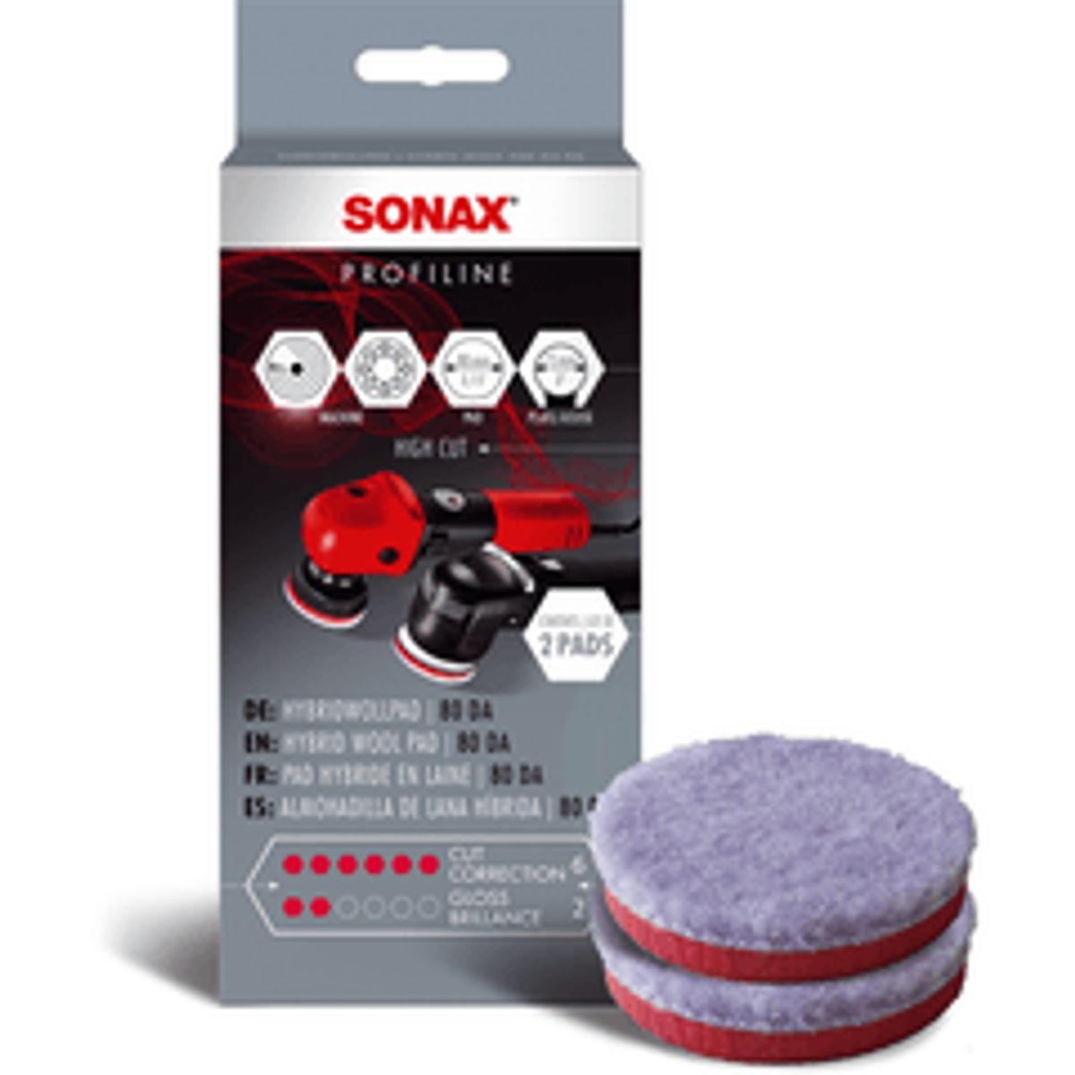 SONAX Hybrid Wool Pad 75mm DA (2 St.)