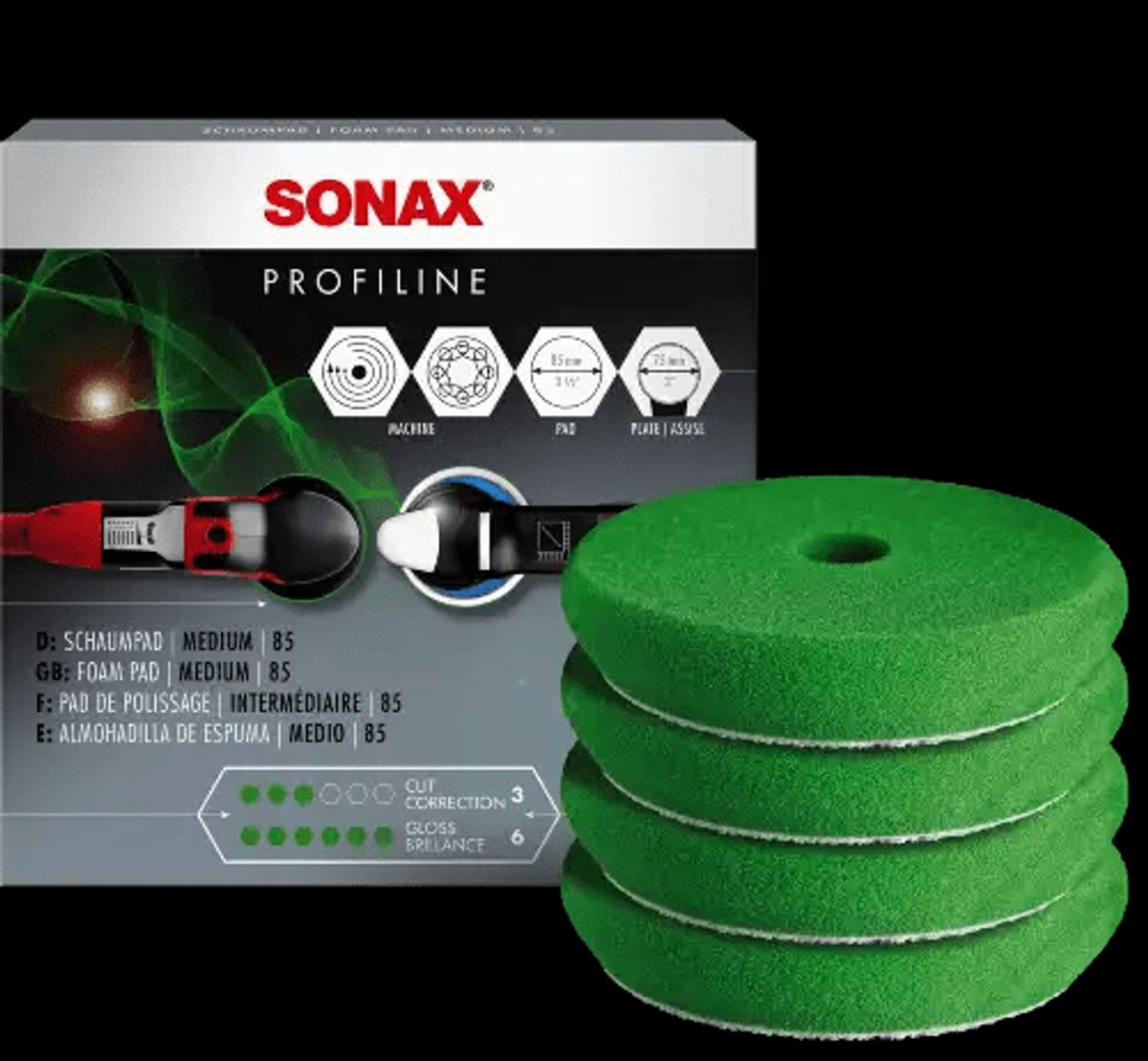 SONAX Profiline Foam Polerskive Grøn 75mm