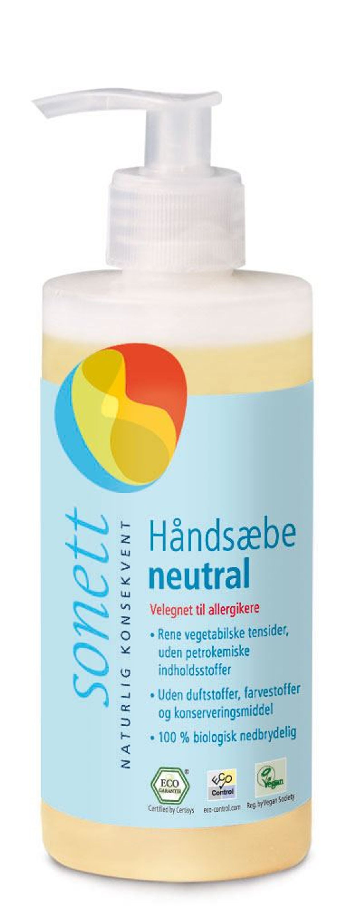 Sonett Håndsæbe neutral flydende 300 ml.