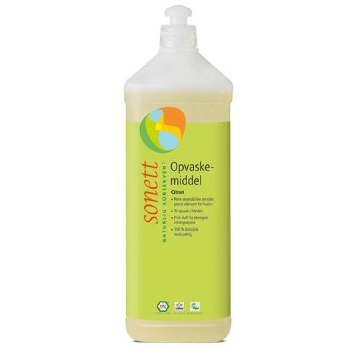 Sonett Opvaskemiddel citron, 1l.