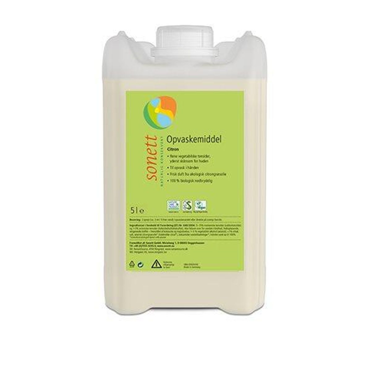 Sonett Opvaskemiddel citron Sonett, 5l.