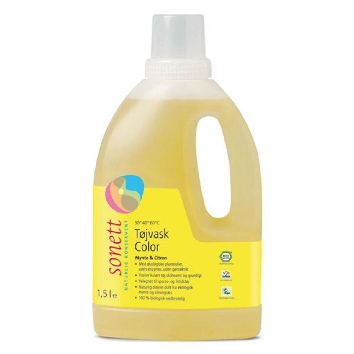 Sonett Tøjvask color mynte&citron - 1,5 liter.