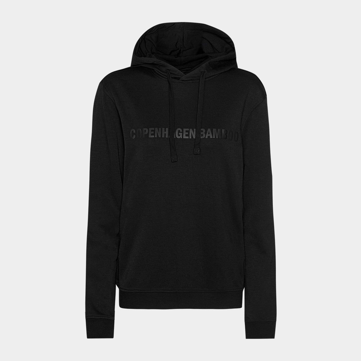 Sort bambus hoodie med logo fra Copenhagen Bamboo, L