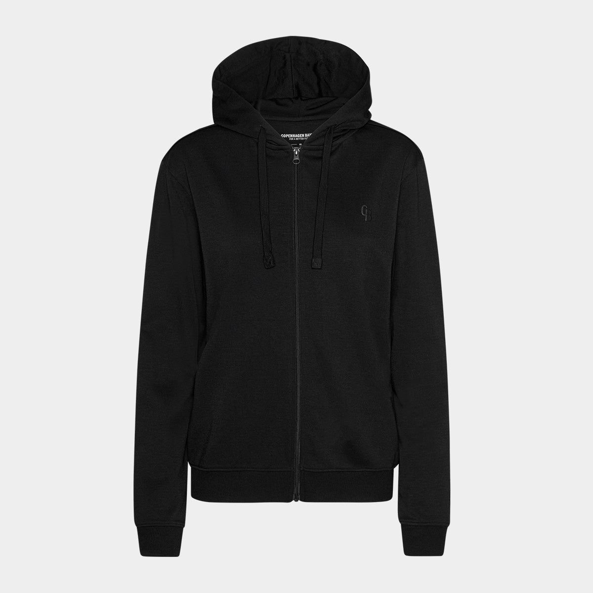 Sort bambus hoodie med lynlås fra Copenhagen Bamboo, XS