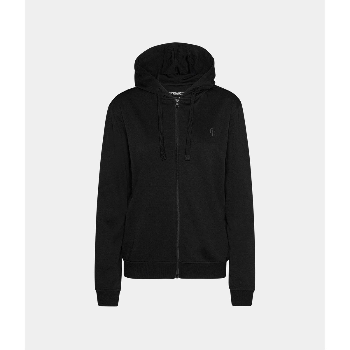 Sort bambus hoodie til dame med lynlås fra Copenhagen Bamboo, L