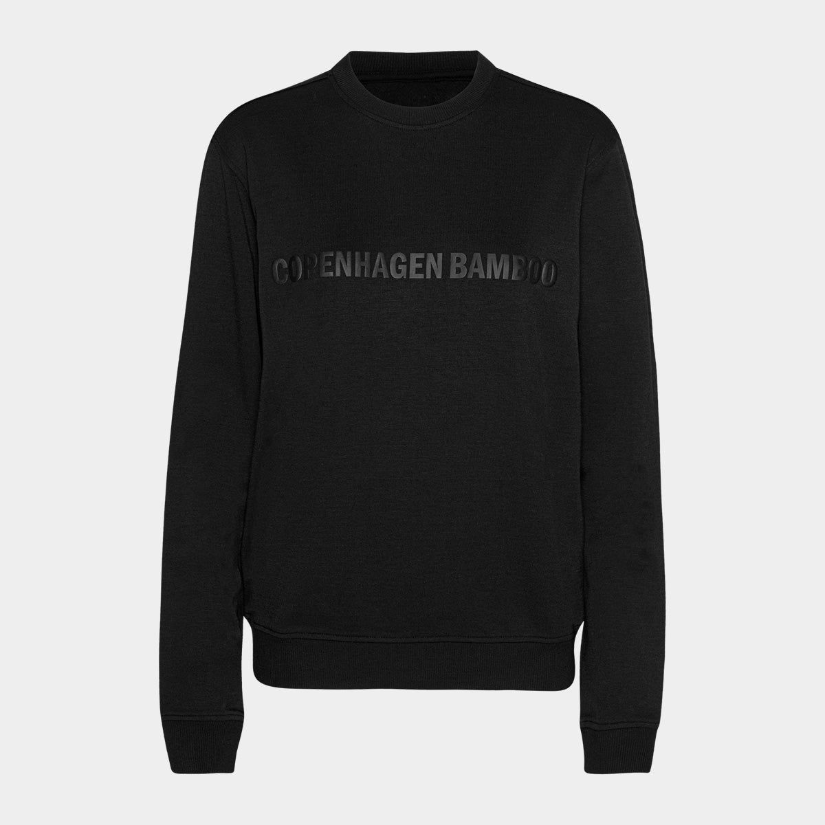 Sort bambus sweatshirt med logo fra Copenhagen Bamboo, XS