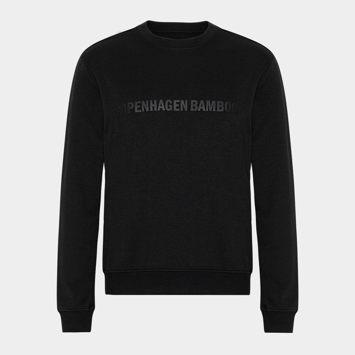 Sort bambus sweatshirt med logo, XS