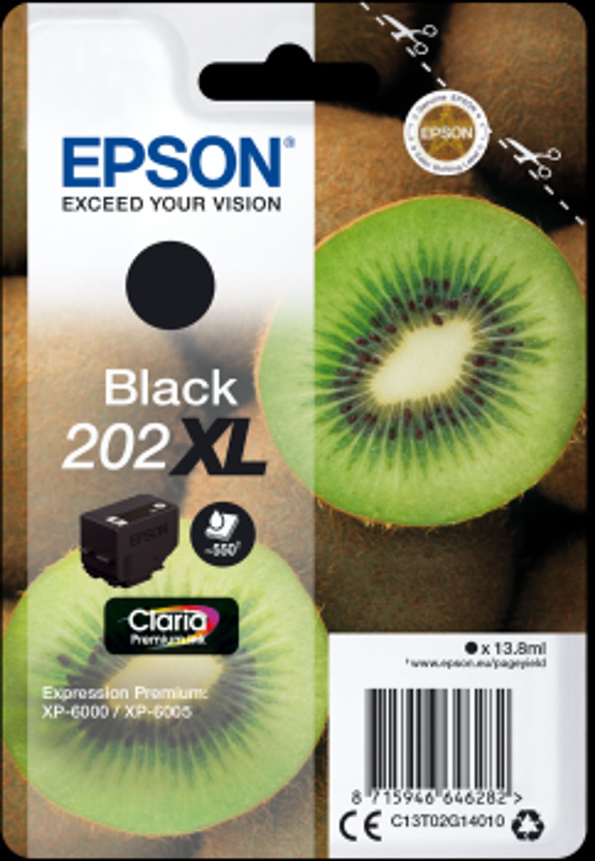 Sort blækpatron 202XL - Epson - 13,8 ml.