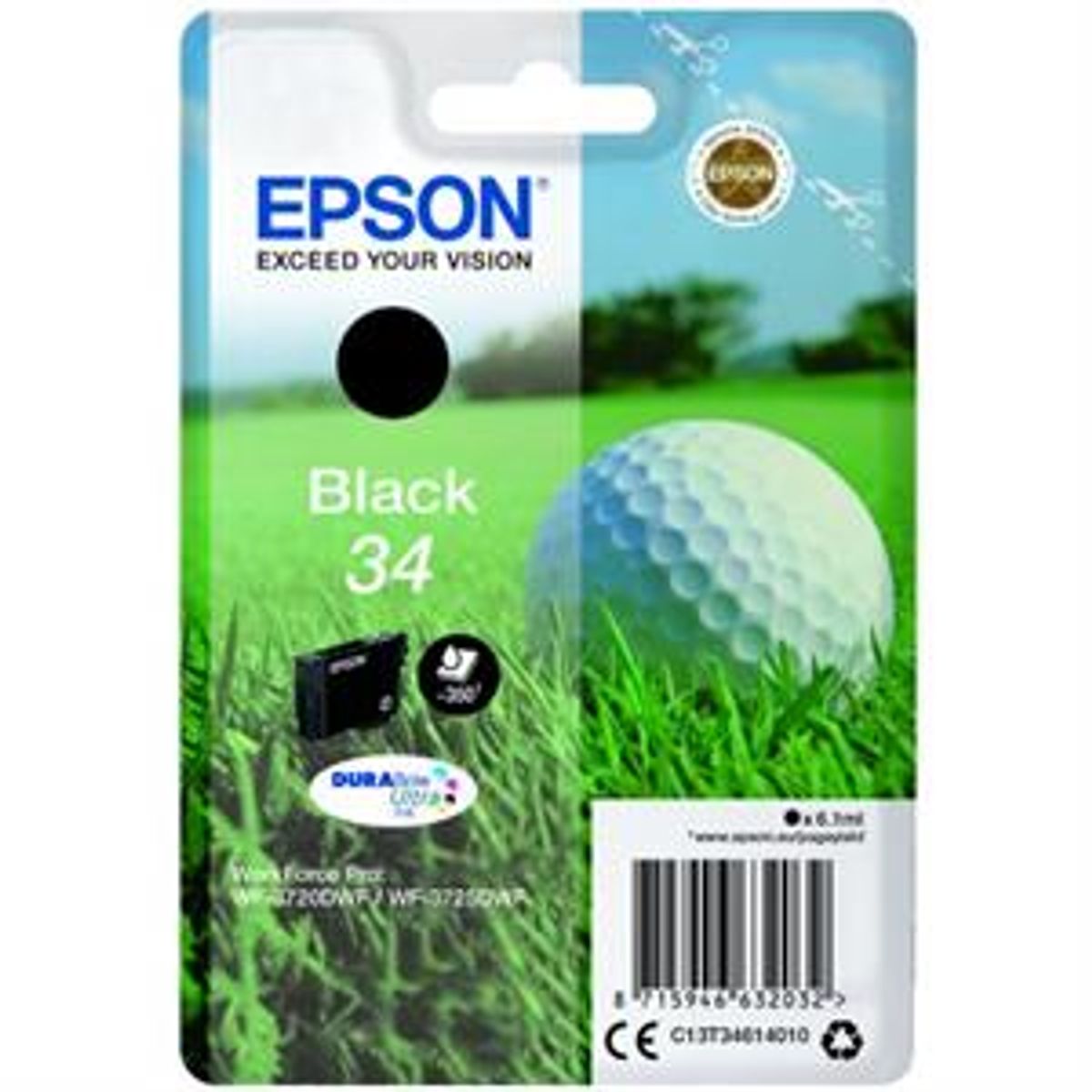 Sort blækpatron - Epson 34 - 6,1ml