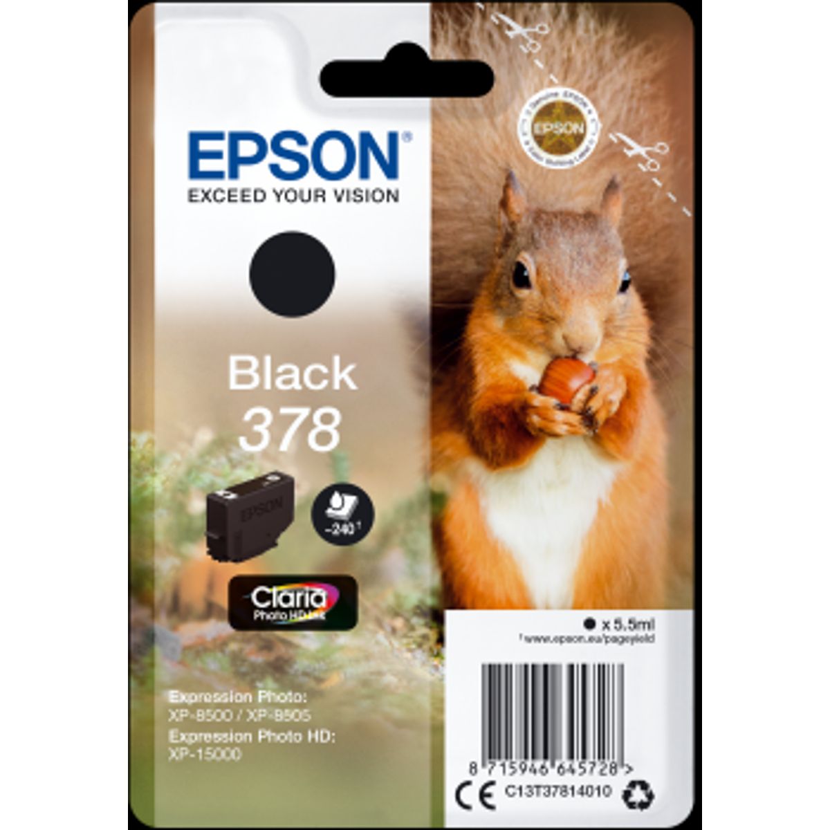 Sort blækpatron - Epson 378 - 5,5 ml