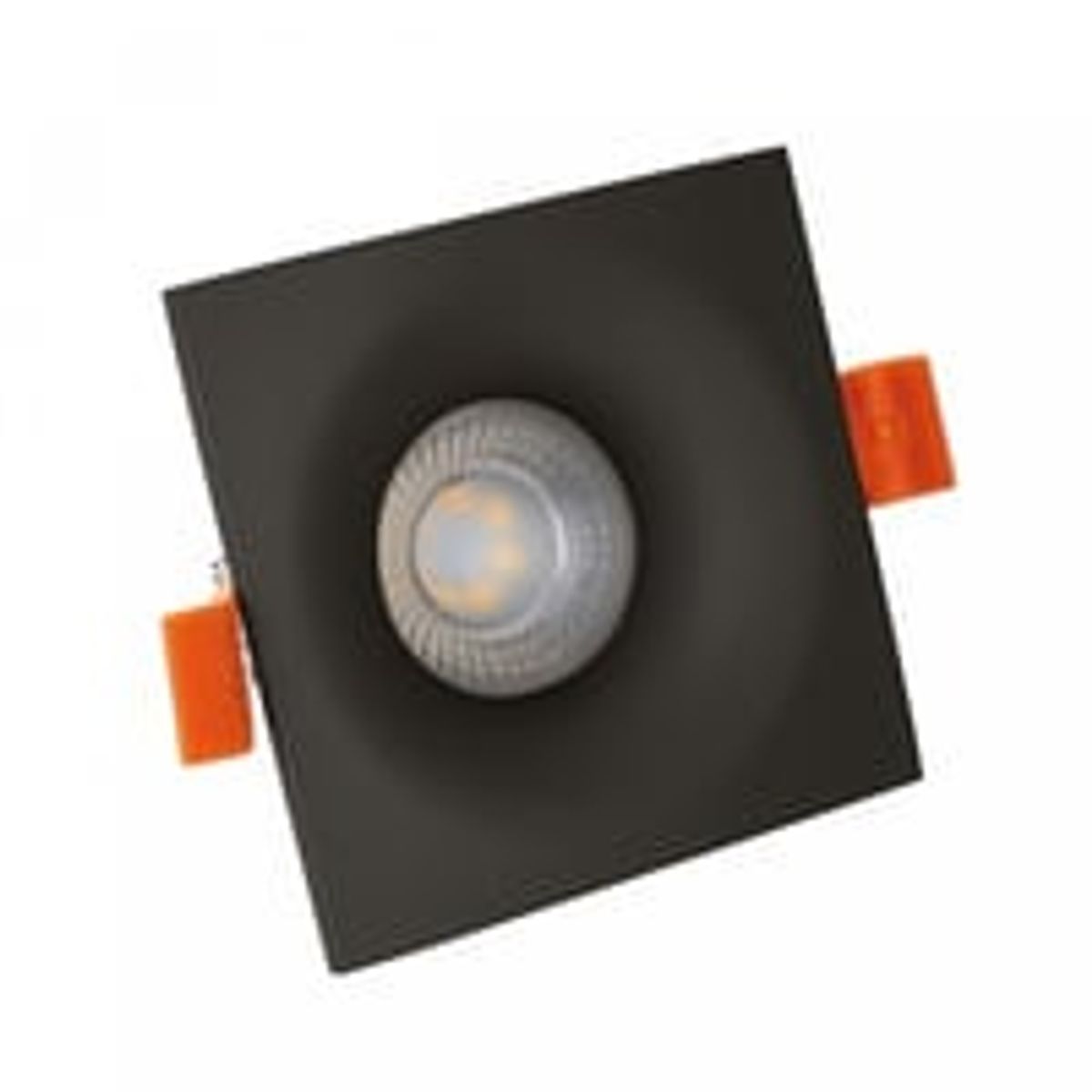 Sort GU10 LED-spot med firkantet design - 230V kompatibel til indendrs brug