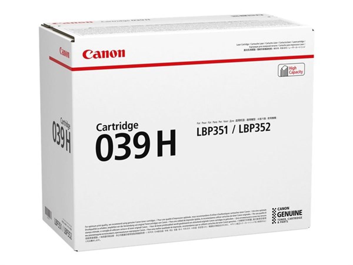 Sort lasertoner - Canon 039H - 25.000 sider.