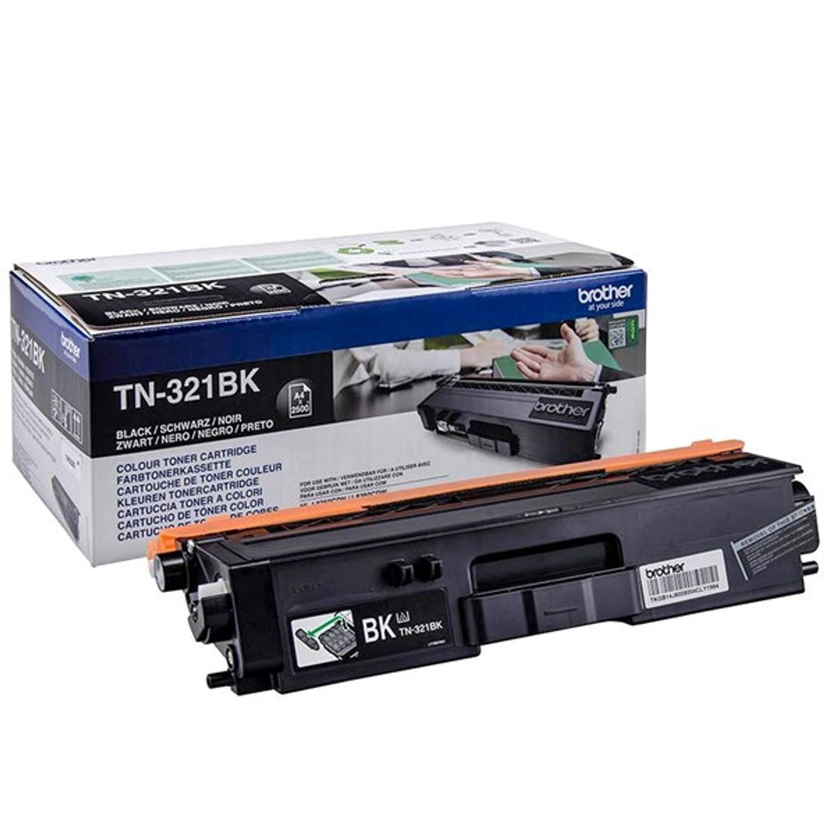 Sort lasertoner TN-321BK - Brother - 2.500 sider.