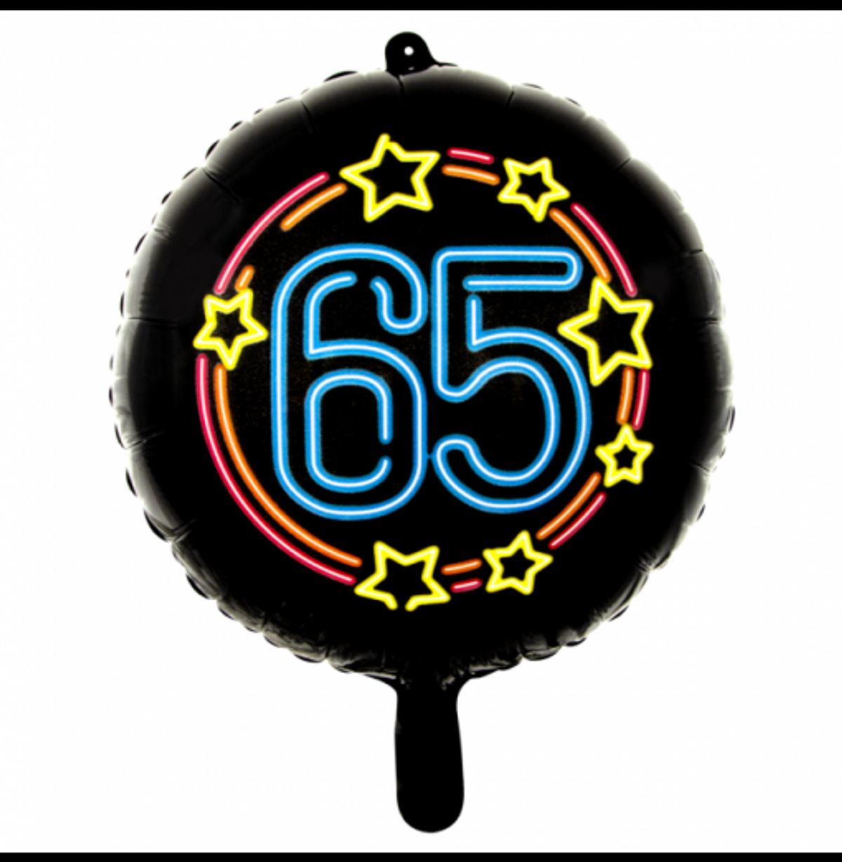 Sort Neon - Årstalsballon 18" 65 - UDSALG