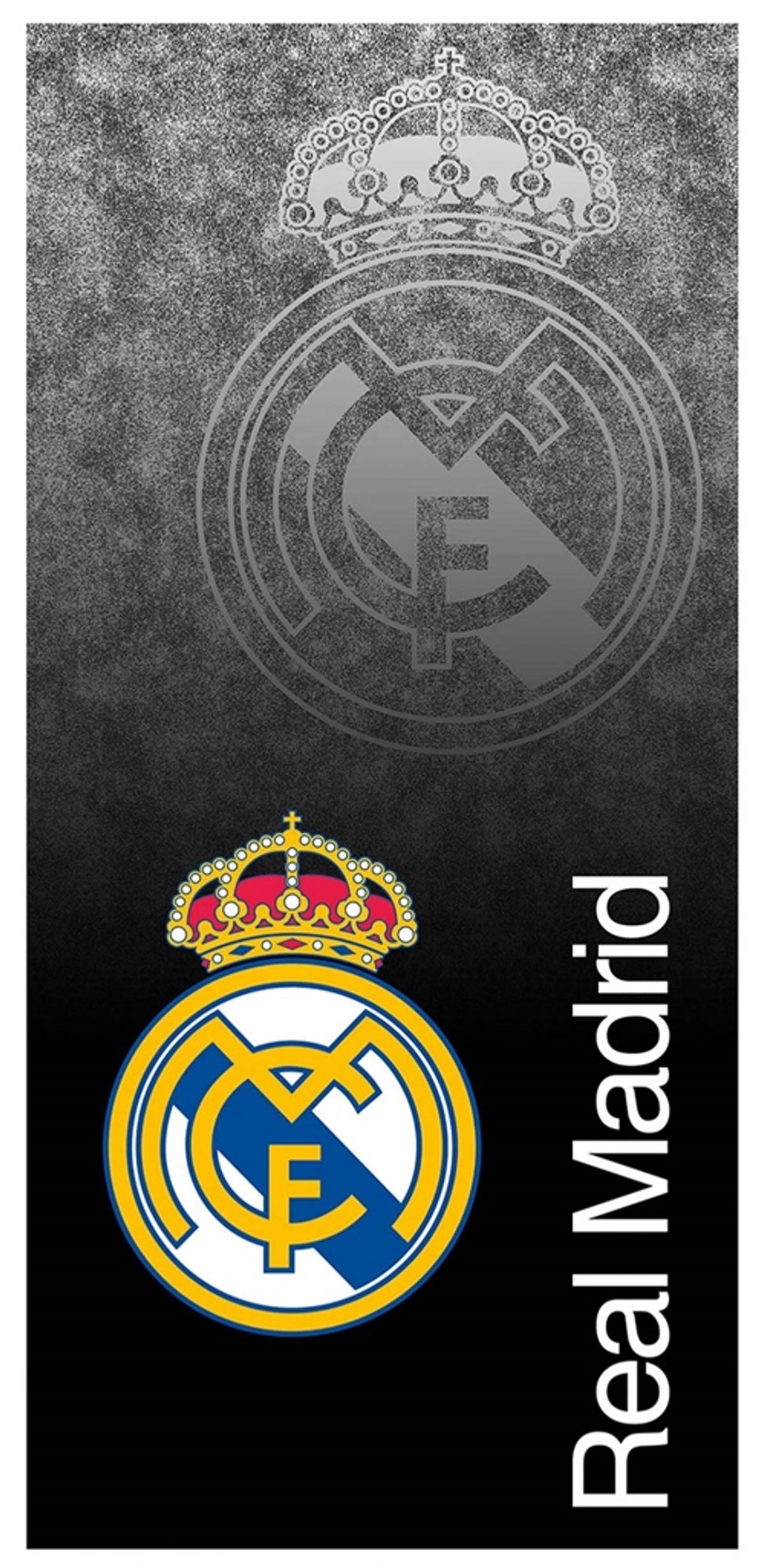 Sort Real Madrid håndklæde - 100% Blødt bomuld badehåndklæde - 70x140 cm