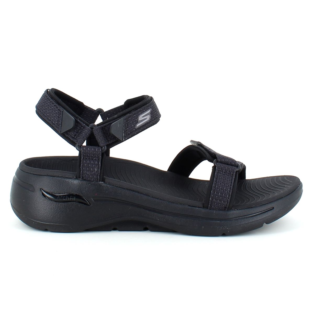 Sort sandal fra Skechers med svangstøtte - 38