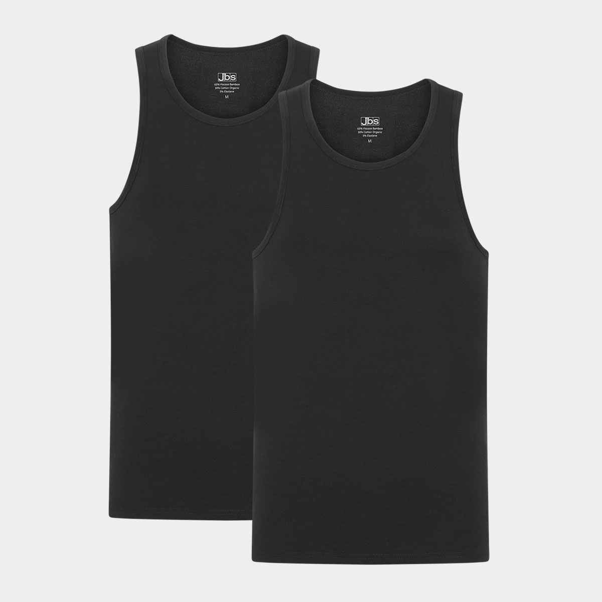 Sort tanktop i bambus - 2 pak til herre fra JBS i super høj kvalitet, XL